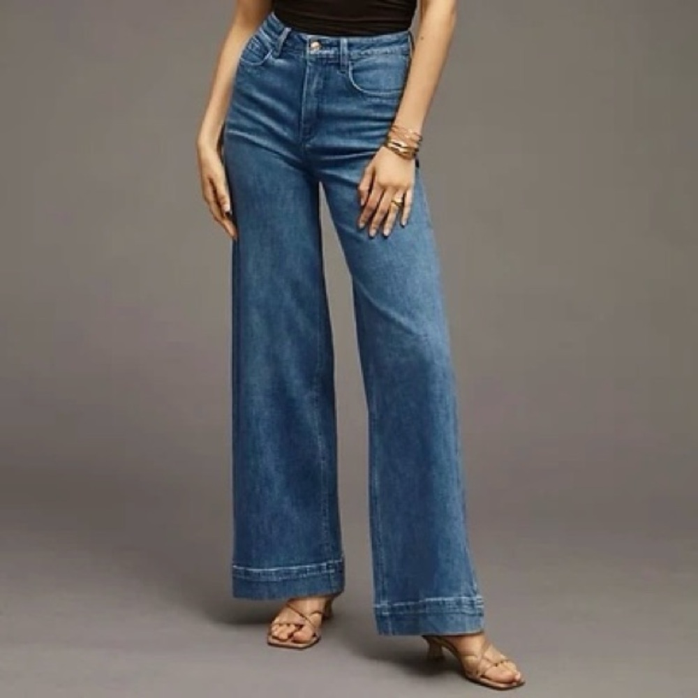 Anthropologie Maeve Jada Wide-Leg Jean Women’s Size 30 High-Rise Trouser Stretch